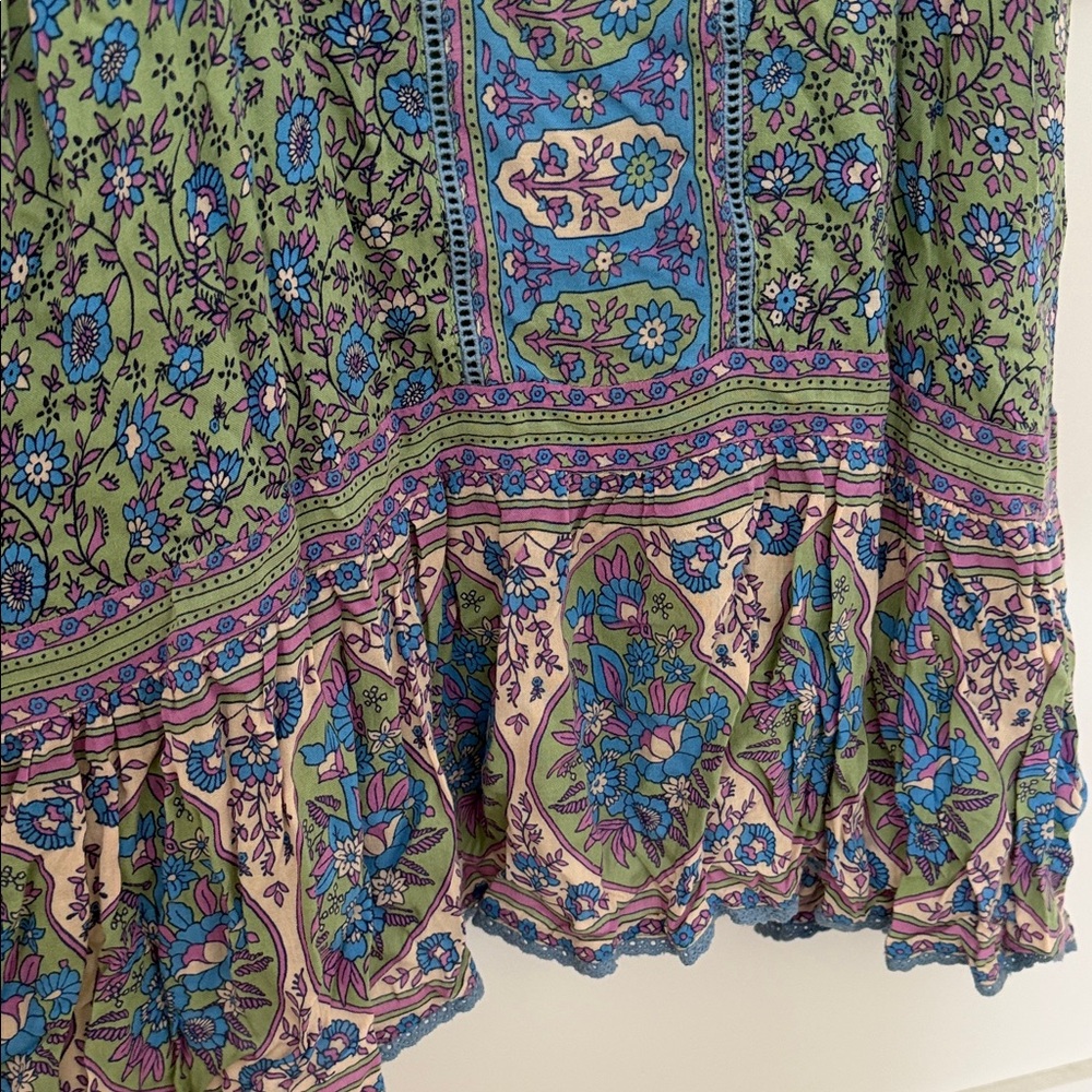Spell Blue and Green Patterned Mini Dress - Picture 3 of 5